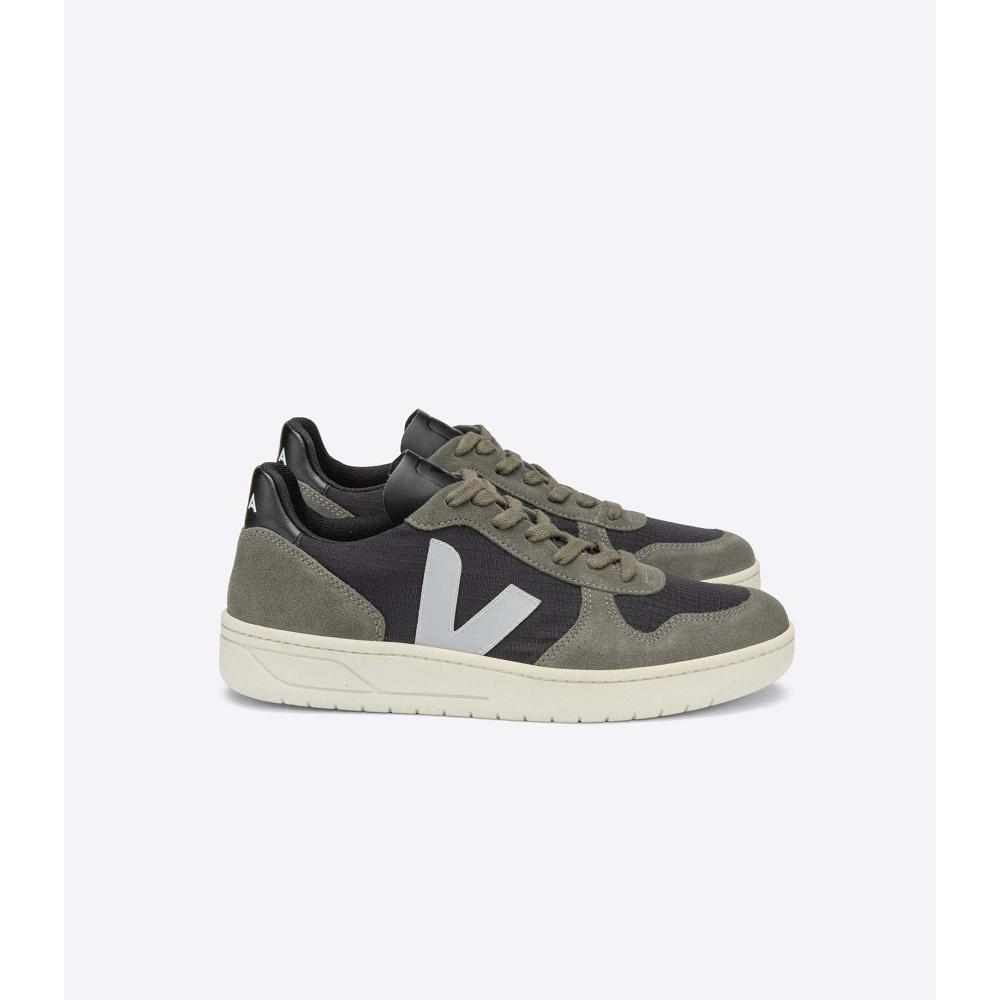 Women\'s Veja V-10 RIPSTOP Sneakers Black/Grey | ZA 660EBC